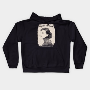 Vintage Distressed Audrey Hepburn Kids Hoodie